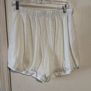 White Sequin Women's Shorts